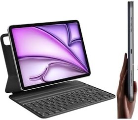 Resim Yesido Air 11 İnç M2/M3 2024/2025 Uyumlu Manyetik Magic Keyboard Folio Slim Katlanan Klavyeli Tablet Kılıf, Siyah 
