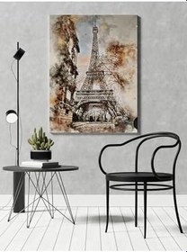 Resim rugs modern Kanvas Tablo Paris Eyfel Desenli Temalı Tablo, 70 x 100 