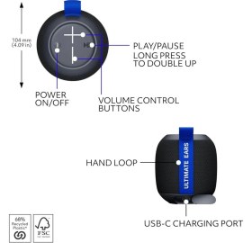 Resim Logitech Ultimate Ears Wonderboom 4 Pembe Taşınabilir Su Geçirmez Bluetooth Hoparlör 