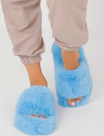 Resim Beyond Kadın Bebe Mavisi Ekstra Yumuşak Tüylü Ev Terliği 3cm BYND01 - Bebe Mavisi / 