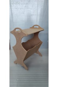 Resim Ahşaplar Mdf Boyanabilir Saplı Sehpalı Gazetelik 