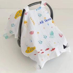 Resim Denizaltı Pamuk Müslin Puset Örtüsü 