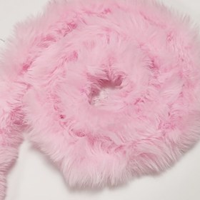 Resim 1 Metre Suni Kürk Şerit Pembe Tüylü El Sanatları Kurdelesi Giysi Kenarları ve Noel Süslemeleri için 