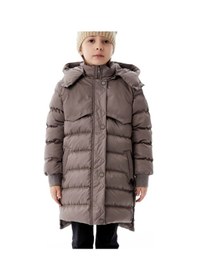 Resim Kız Çocuk Kapüşonlu Kışlık Şişme Mont 51356 Kahve 