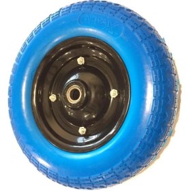 Resim Asil Metal Novax El Arabası Mavi Pu Patlamaz Teker 