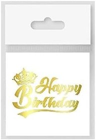 Resim Bkmc 10 Adet Dövme Happy Bırthday Kraliçe Taçlı Varaklı Altın bmcNM617 