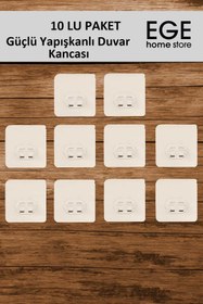 Resim Genel Markalar 7×7 cm süper güçlü yapışkanlı banyo askısı yedek 10 adet sticker raf tutucu askı 