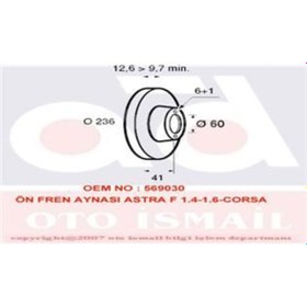 Resim VALEO 186187 Fren Diski Ön Astra F 91- Astra F Classıc 99- Vectra A 88- Corsa A 82- Corsa B 93- Ascona C Kadett C 73- Kadett D 79- Kadett E 84- / Nexıa 95- Düz 235,75Mm 