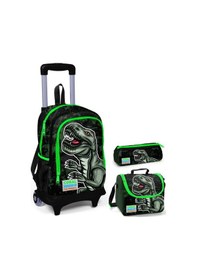 Resim Coral High Yeşil Dinazor Erkek Çocuk Çekçek Çanta Seti - Işıklı T 