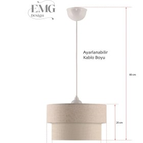 Resim Kumaş Başlık 2 Katlı Pasta Avize Yatak Odası Çocuk Odası 