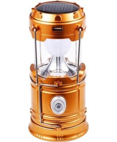 Resim Fun Şarjlı Kamp Lambası Güneş Enerjili Kamp Feneri Led Lamba Fanus Işıldak - Sarı 