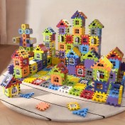 Resim 50/100/130 adet Çocuk Eğitici Yapı Blokları Seti - Akıllı Gelişim Fonksiyonlarına Sahip Eğitici Bulmaca Evi, Büyük Boy Yaratıcı Yapı Blokları, Temel Montaj Yapı Blokları, Eğitici DIY Montaj Oyuncakları, Yaratıcılığı ve Hayal Gücünü Uyarır, Sınıf Ödülleri, Doğum Günü Hediyeleri, Noel Hediyeleri Taşınabilir plastik oyuncaklar, erkek ve kız çocuklar için uygun, beyaz/mavi 