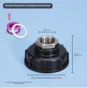 Resim Reedark 304 Paslanmaz Çelik Ibc Tank Valfi Adaptörü - 60 Kalın Vida'dan 6'lı Dahili Ipliğe Yumuşak Boru Dönüştürücü 