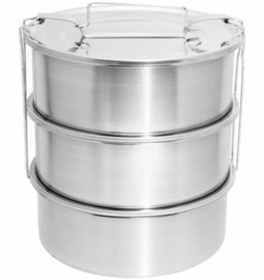 Resim abnturk Paslanmaz Çelik 15x6cm 3 Kaplı Isıtılabilir Sefer Tası 3-4 Kişilik Yemek Taşıma Kabı 2.2 Lt 750ml X3 