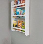 Resim EMTA 75*50*9 Cm 3 Raflı Beyaz Raf Kitaplık Montessori Çocuk Odası Aksesuar Dekorasyon 