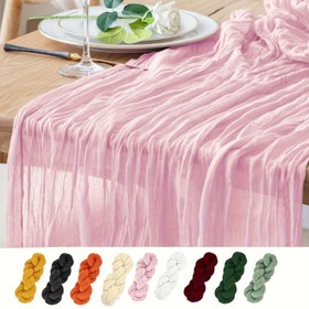 Resim 1 adet Zarif Polyester Masa Örtüsü, Dikdörtgen Kırışıklık Yumuşak Yemek Dekoru, Düğün, Noel, Şükran Günü, Doğum Günü Partisi Dekorasyonu için Düz Renk 