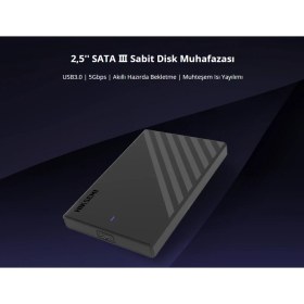 Resim Marsilyan Hıksemı HS-HUB-MHB201 Usb3.0 25" Disk Kutusu. (Ssd ve HDD Destekler 5gbps Siyah Win Mac-Os Linu 