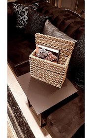 Resim Egindra Dekoratif Hasır Gazetelik / Dergilik / Kitaplık / Metal Tel Hasır Örgülü Pampas Vazosu 