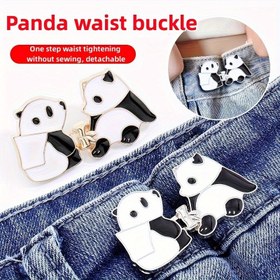 Resim 4 adet Panda Bel Tokası, Ayarlanabilir Dikişsiz Pantolon Bel Küçültücü, Çıkarılabilir Metal Sıkıştırıcı Düğmeler, Pantolon Uyum Ayarlayıcı Hızlı Bağlayıcılar, Moda Aksesuarı 
