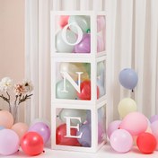 Resim İlk Doğum Günü Kutlamaları İçin Şık 'ONE' Harfli Balon Kutusu - Renkli Balonlarla Şeffaf PVC Küp, Gençler Duşları & Cinsiyet Açıklamaları İçin İdeal, Dayanıklı ve Şenlikli Dekor, Gençler Duşu Dekorasyonu | Şenlikli Balon Sergisi | Dekoratif Balon Kutusu, Doğum Günü Süslemeleri 