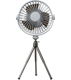 Resim Mundo Venta Tripodlu Şarjlı Fan Masaüstü Taşınabilir Hareketli Kumandalı Işıklı Vantilatör 6019 Beyaz 