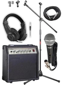 Resim AyrStore MGA-30BK-PAK Elektro Gitar Amfisi Seti 30 Watt Gain Özellikli (Amfi Mikrofon Stand Kulaklık 