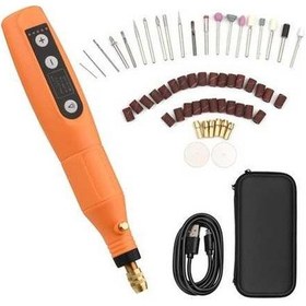 Resim Pazly Usb Şarjlı 5v Döner Alet Seti - Kesme, Zımpara, Gravür Aksesuarları Döşeli, Taşınabilir Döner Alet 