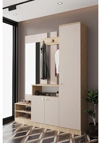 Resim Evora 16 Modern Portmanto Askılı Vestiyer Vizon - Lefkas Vizon 