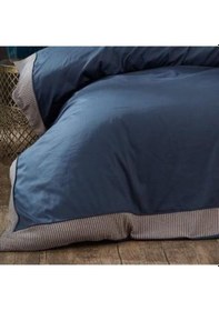 Resim Nazik Saten Nevresim Takımı Çift Kişilik Amanda İndigo 