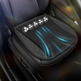 Resim Havalandırmalı Otomatik Koltuk Yastığı ile USB Fan - Soğutma, Solunabilir Yazlık Mat, Siyah Mavi Vurgular ile, Ev ve Araç Kullanımı için Mükemmel, Ev Konfor Aksesuarı | Modern Araba Matı | Dayanıklı Araba Matı, Araba Koltuk Matı 