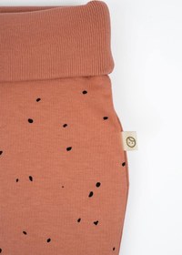 Resim Yüksek Bel Pantolon Bebek Cosmos Pembe Organik Pamuk - Pembe Dots / 6-9 Ay 