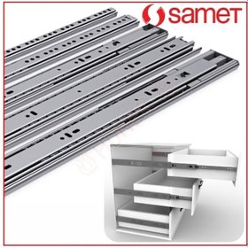 Resim Samet Teleskopik Çekmece Rayı Çekmece Kızağı Bilyel 35 MM x 50 CM Ölçülü 