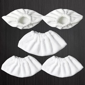Resim 5 adet Mikrofiber Buhar Mop Pedleri, Yenilenebilir Kumaş Seti, Karcher EasyFix SC2 SC3 SC4 SC5 ile Uyumlu, Ahşap, Fayans, Laminate, Halı ve Banyo Temizliği için 
