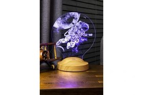 Resim Astronot, Kozmonot, Astronot Hediyesi, Uzay Hediyesi, Kişiye Özel 3D LED Lamba 