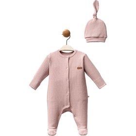 Resim Moi Noi Kız Şapkalı Tulum - Mürdüm / 0-3 Ay 