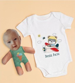 Resim Bitmeyenkartus Bk Kids Kişiye Özel Fotoğraflı Bebek Yastık Ve Bebek Body Zıbın H (550906458) Çok Renkli 