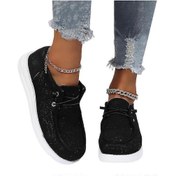 Resim Kadın Düz Ayakkabılar Loafer'lar Giyilebilir Ayakkabılar Günlük Moda Bağcıklı Ayakkabılar Ratetime Siyah 