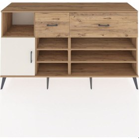 Resim Hyperion Konsol 6 Raflı 2 Çekmeceli Tek Kapaklı 176x44x99 Çam-ay Çam-aytaşı/çam 