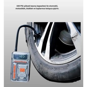 Resim Çok Fonksiyonlu Araç, Bisiklet, Top Uyumlu Elektrikli Hava Pompası 