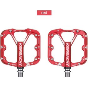 Resim motosergen Kereachy 3 Rulmanlı Alüminyum Alaşımlı Mtb Freeride Bmx Geniş Platform Bisiklet Pedalı Kırmızı 