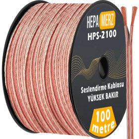 Resim Hepa Merz HPS-2100 Bakır Ses Hoparlör Kablosu 2x1 mm 100 Mt. 