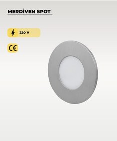 Resim 3w Krom Yuvarlak Sıva Altı Merdiven Spot 6500k Beyaz Işık Krom 