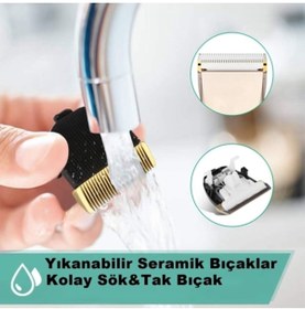 Resim modanlı Waer Şarjlı Saç Traş Makinesi Yedek Bataryalı Erkek Bakım Kiti 