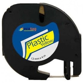 Resim DYMO LETRATAG MUADİL PLASTİK ETİKET SARI 12MM X 4 METRE 
