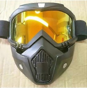 Resim S Modüler Maske Çıkarılabilir Gözlükler Ve Ağız Filtresi Açık Yüz Motosiklet Yarım Kask Veya Vintage Kasklar İçin Mükemmel 