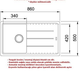 Resim Franke Basis Bfg 611-86 Granit Eviye. Bianco. Tek Hazneli. Damlalıklı. 86 x 50 CM 