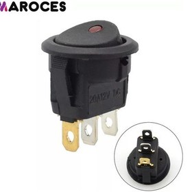 Resim Ic-132 Yuvarlak Nokta Işıklı Kırmızı Anahtar On-Off 3P 12V 10 Adet 
