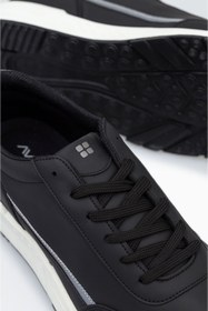 Resim Acropol 137-26 Deri Anatomik Erkek Sneaker Siyah Gümüş Siyah 