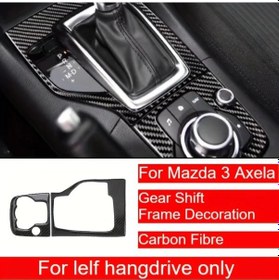 Resim Xuweiwei A-black Mazda 3 Axela İçin Şık Karbon Fiber Vites Dekorasyon Çerçevesi Stylish İç Modifikasyon Aksesuarı 