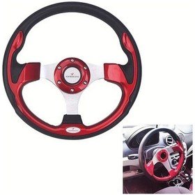 Resim Elmpaly 13 İnç Kırmızı Abs Spor Direksiyon - Mavi Beyaz, Güçlü Kavrama, Dayanıklı Kırmızı 
